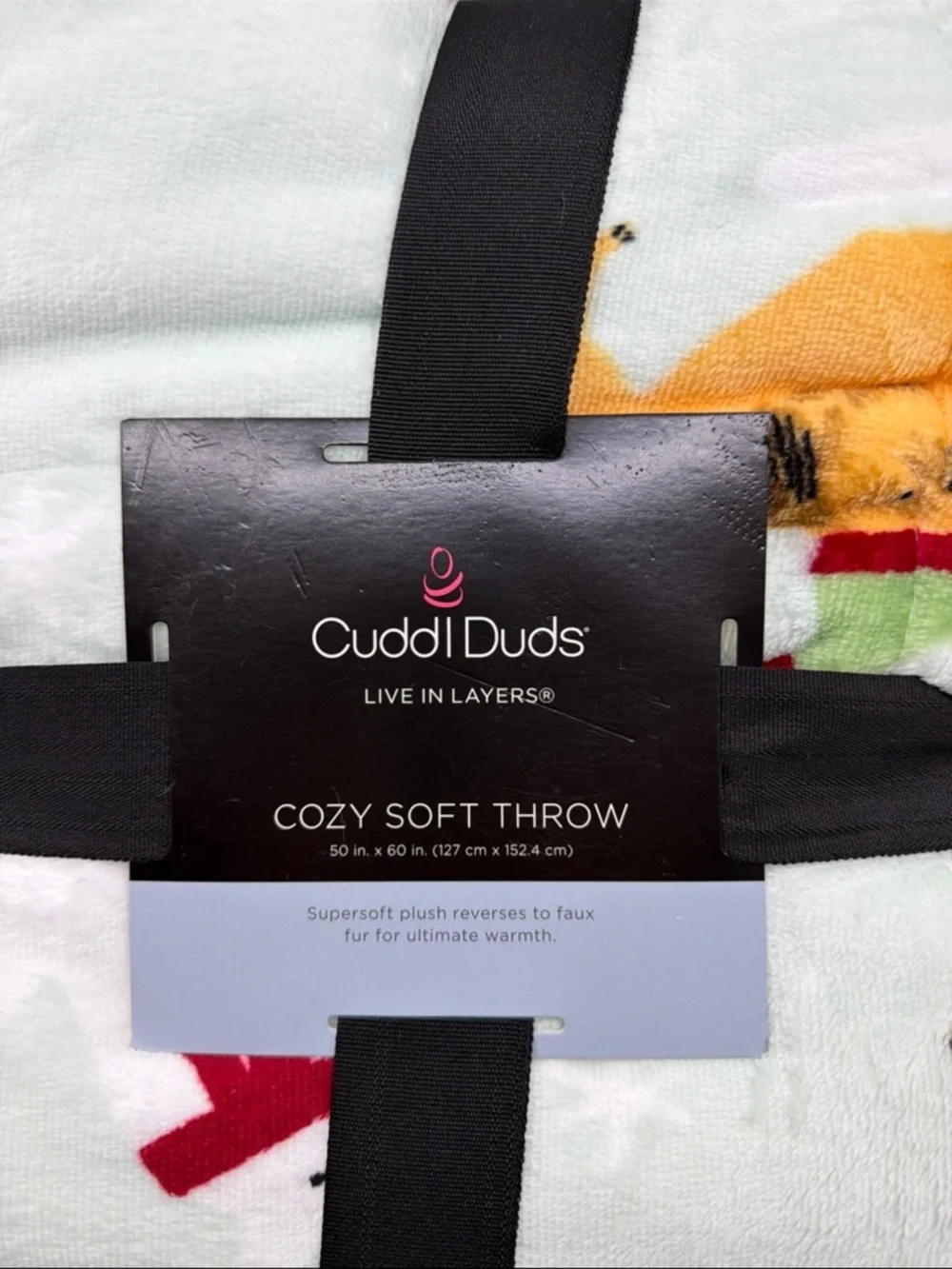Cuddl Duds Plush Sherpa Throw Blanket Cuddle Cozy Soft Dogs Scarves Christmas